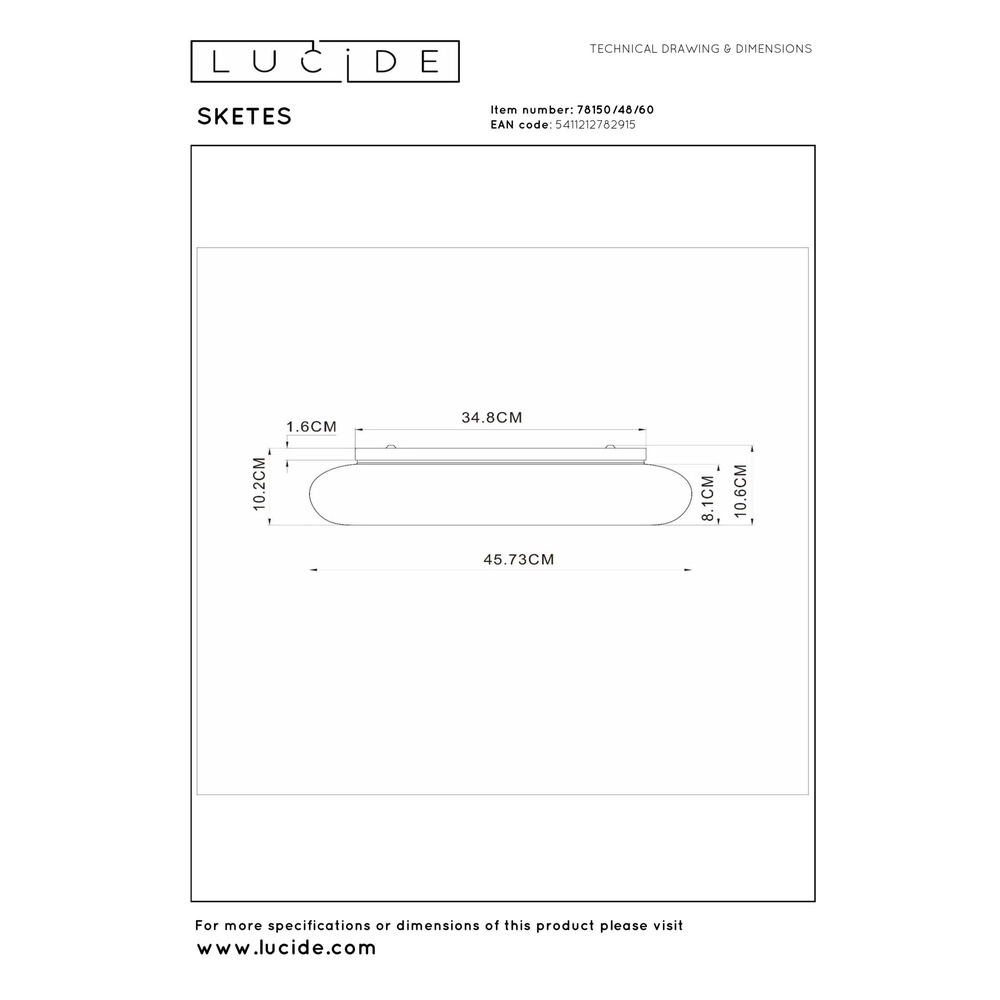 Deckenlicht Sketes transparente Ø 45,7 cm Lucide 5411212782915