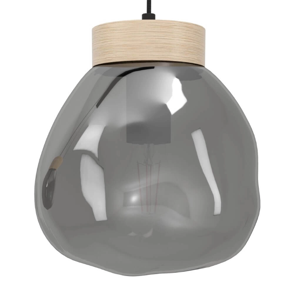 Hängelampe mit 3 Leuchten Magacela Holz mit Rauchglas Stars of Light 9008606274499