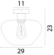 Deckenlampe Genua braun mit Goldglas Ø 29cm Masterlight 8718121357249