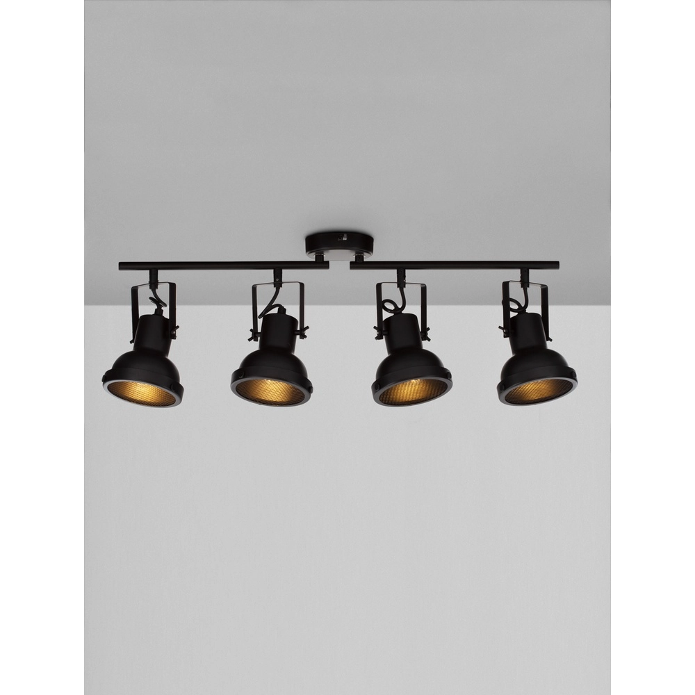 Deckenlampe Ruvi 4-flammig schwarz