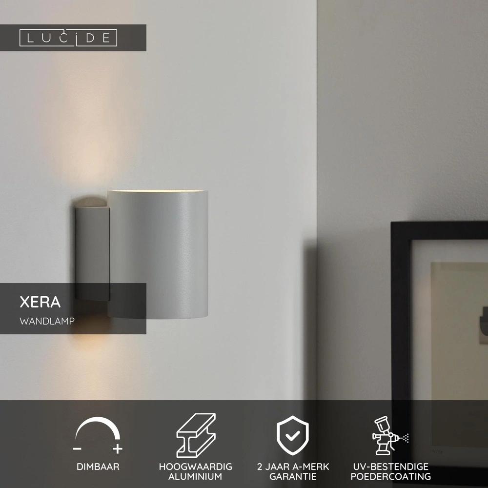 Wandlampe Xera Ø 8 cm weiß Lucide 5411212233653
