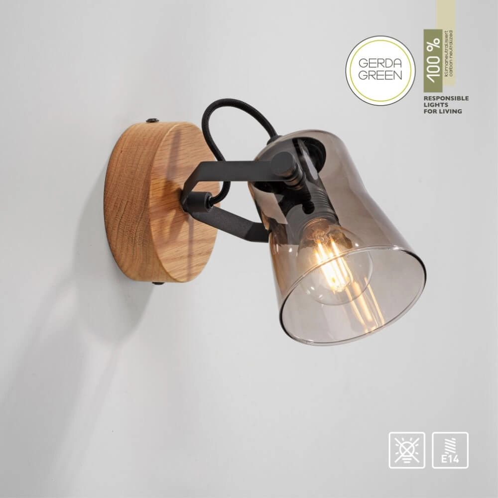 Wandleuchte Green Langstrom Holz Just Light 4043689994860