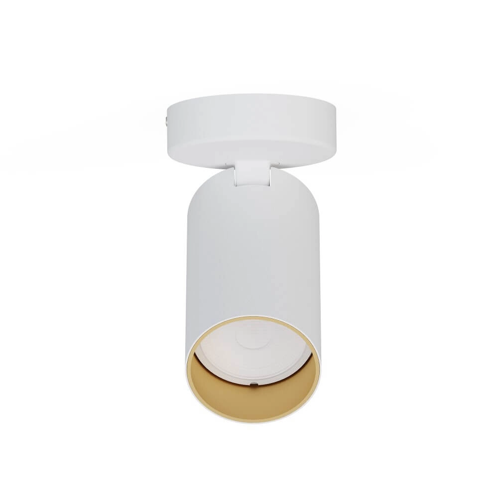 Neigbarer Aufbaustrahler Mono weiß mit gold Lyora 5903139777193