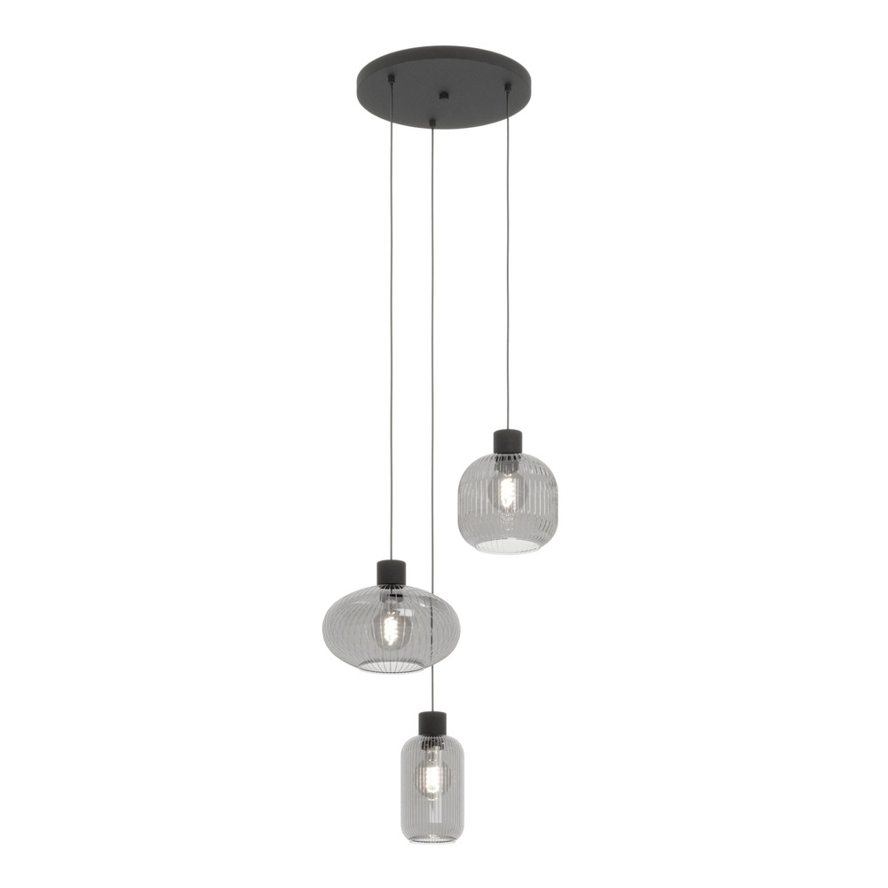 Design-Pendellampe Dasmina Schwarzes 3-Licht