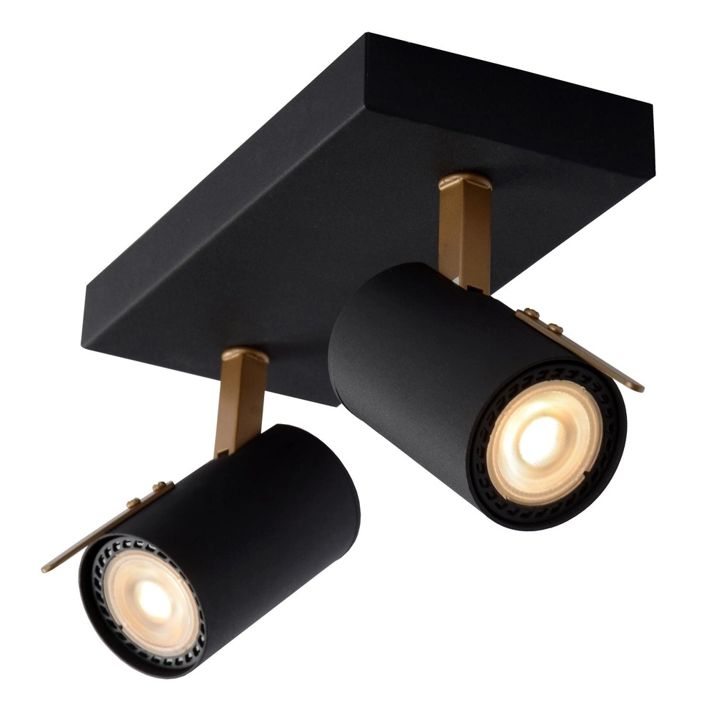 Deckenlampe Grony 2-Licht Schwarz Lucide 5411212176905