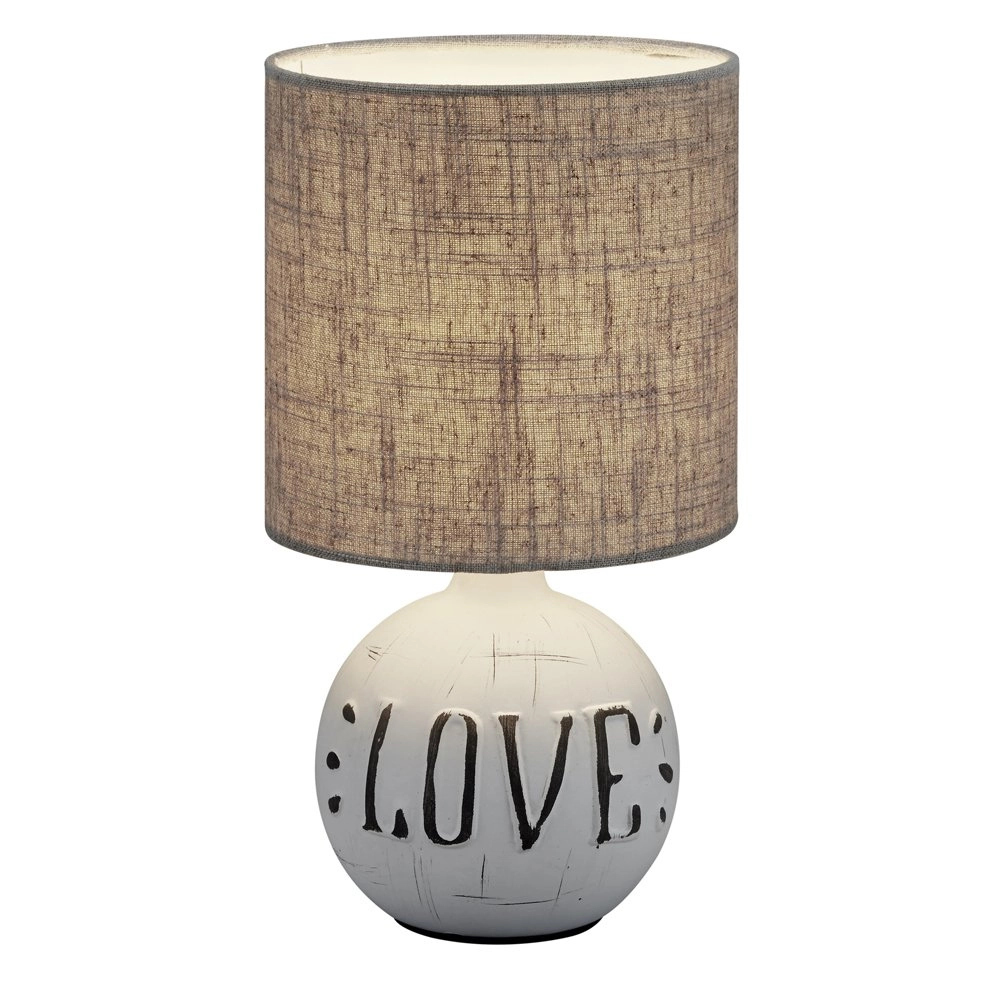 Tischlampe Lampenschirm Esna Love 16cm grau Trio 4017807377668