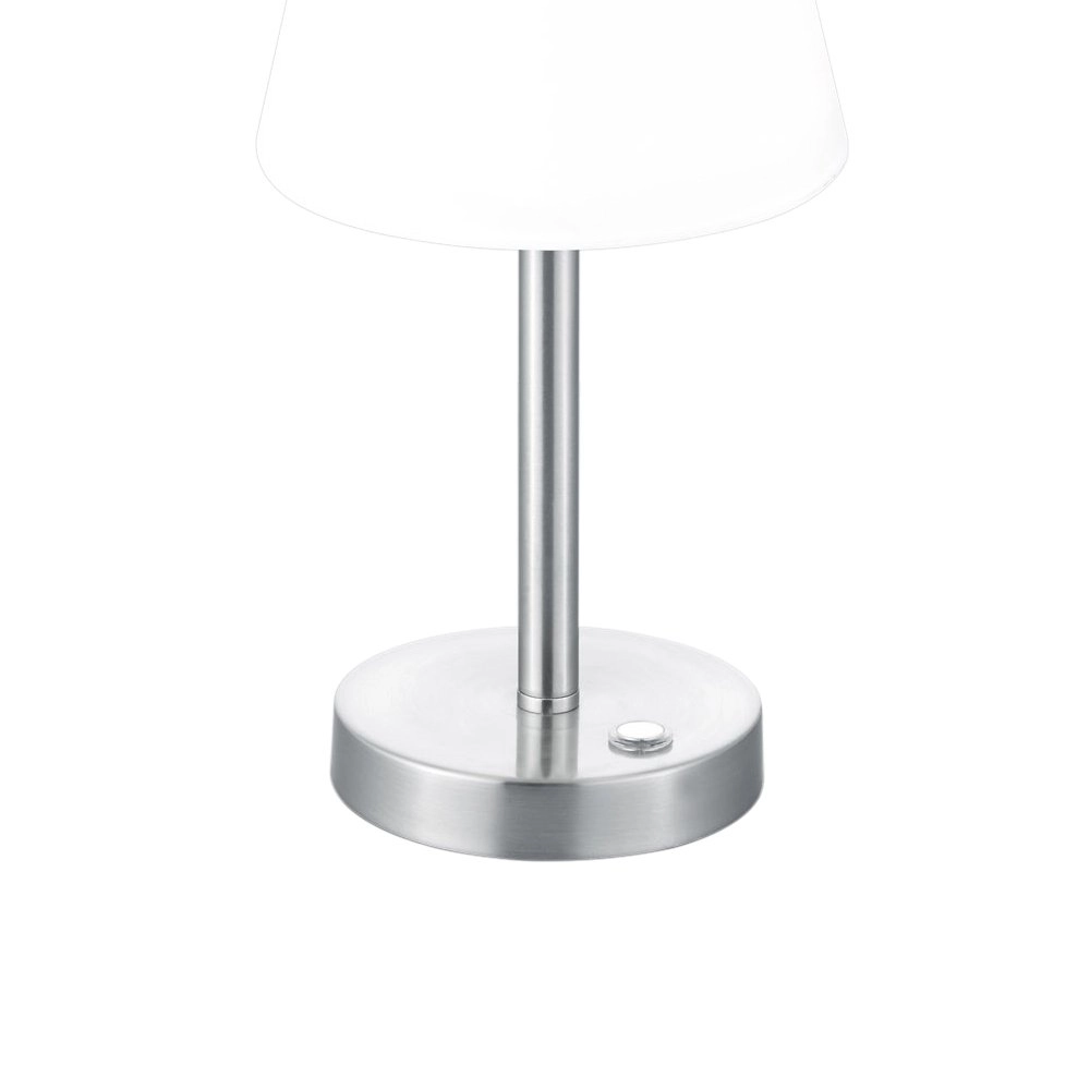 LED Tischlampe Lampenschirm Emerald Edelstahl mit Weiß Trio 4017807371727