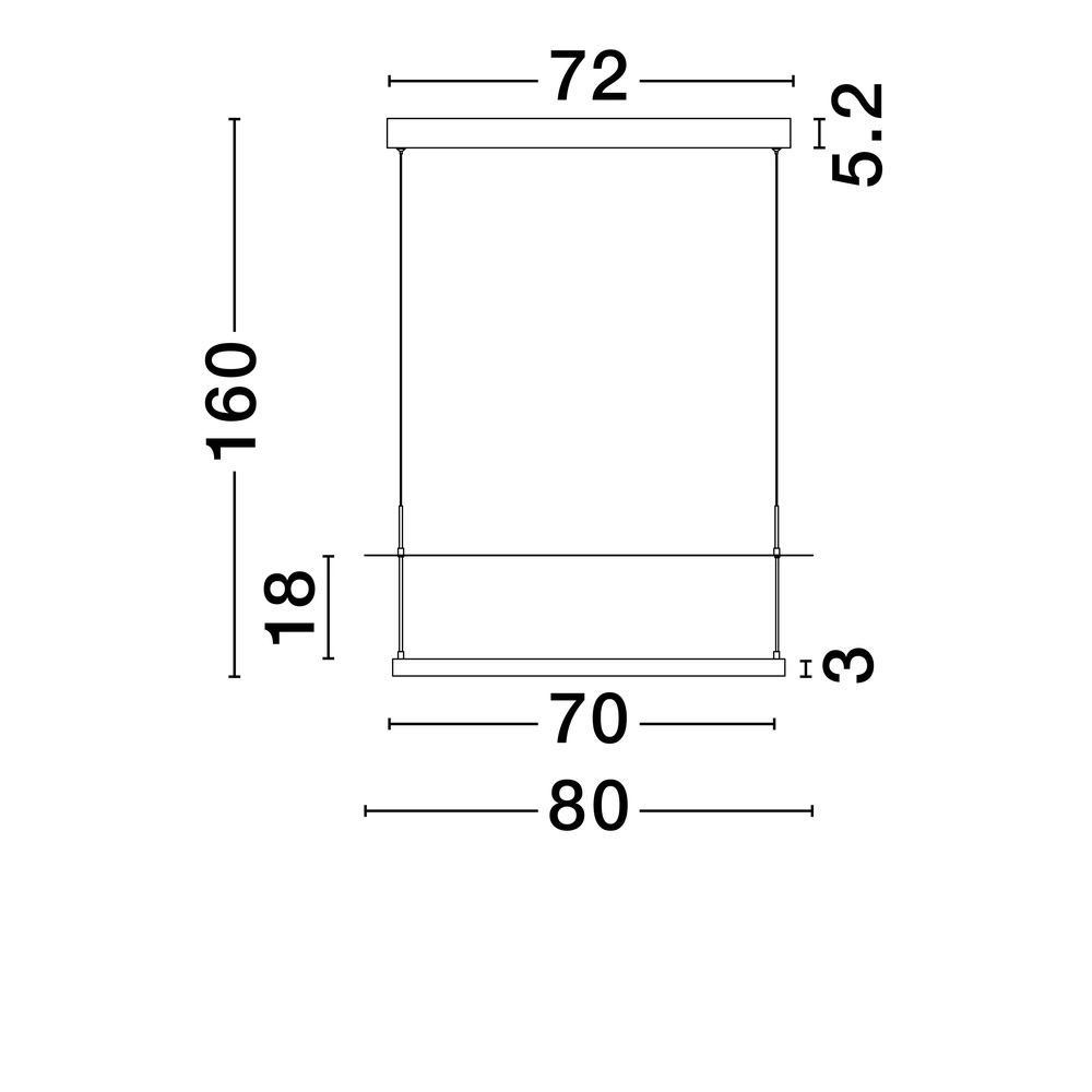 Pendelleuchte Diona Ø 80cm schwarz mit weiß 2700K Lyora 5212017470874