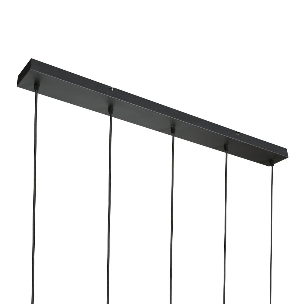 Pendelleuchte Glimsy 5-flammig schwarz mit Rauchglas Steinhauer 8712746177954