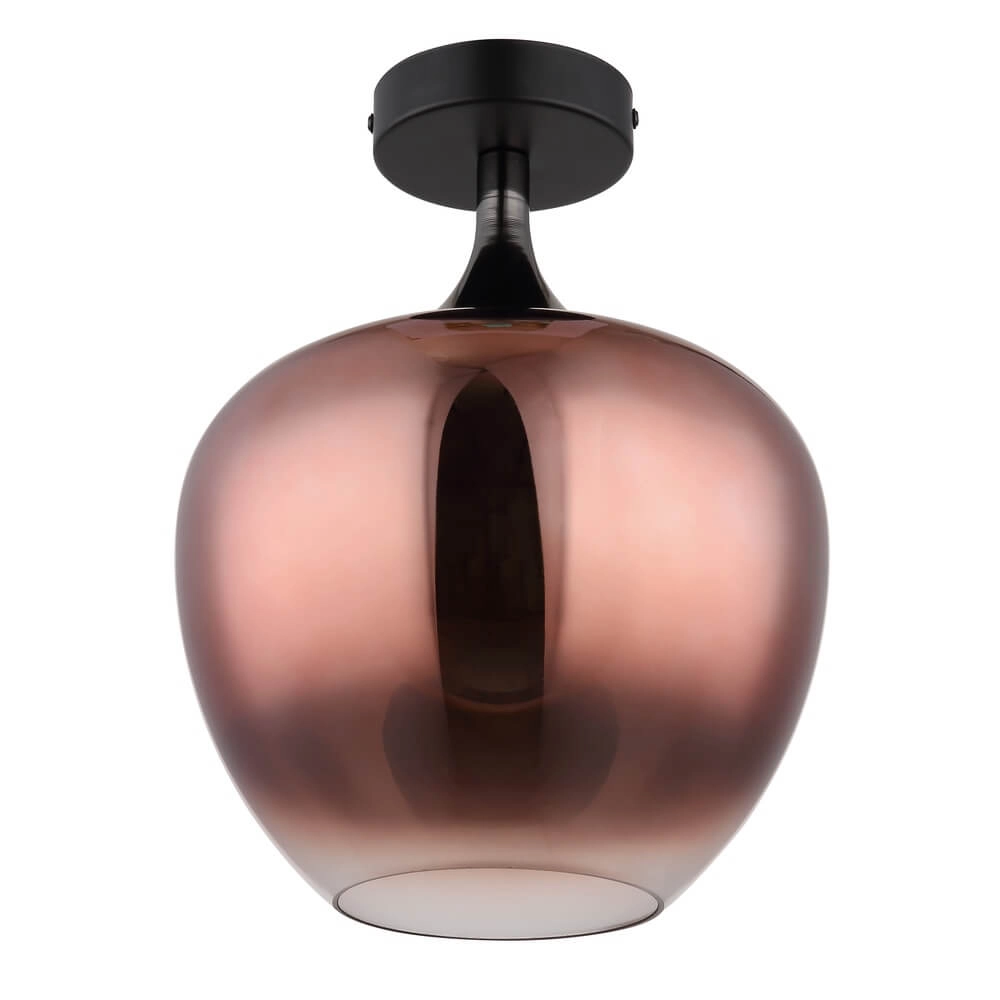Schwarze Deckenleuchte Maxy mit rotem Glas Ø 24cm Globo 9007371459964