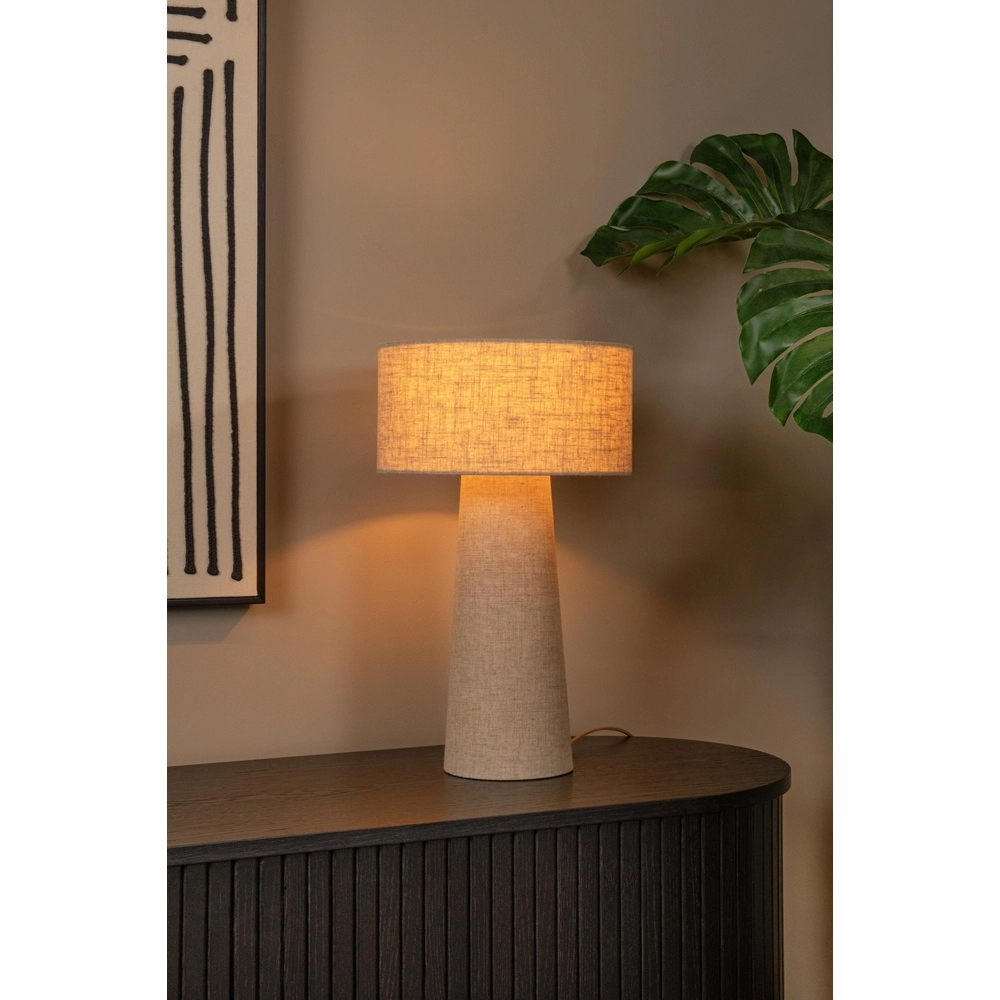 Tischlampe Leeroy taupe Ø 30cm Lucide 5411212032119