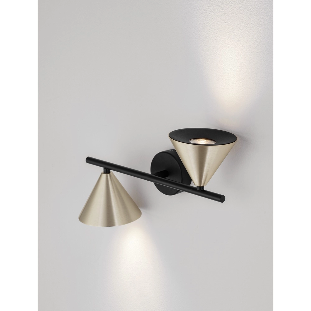 Wandleuchte Conico Doppelzimmer Schwarz mit Gold Lyora 5212017475398