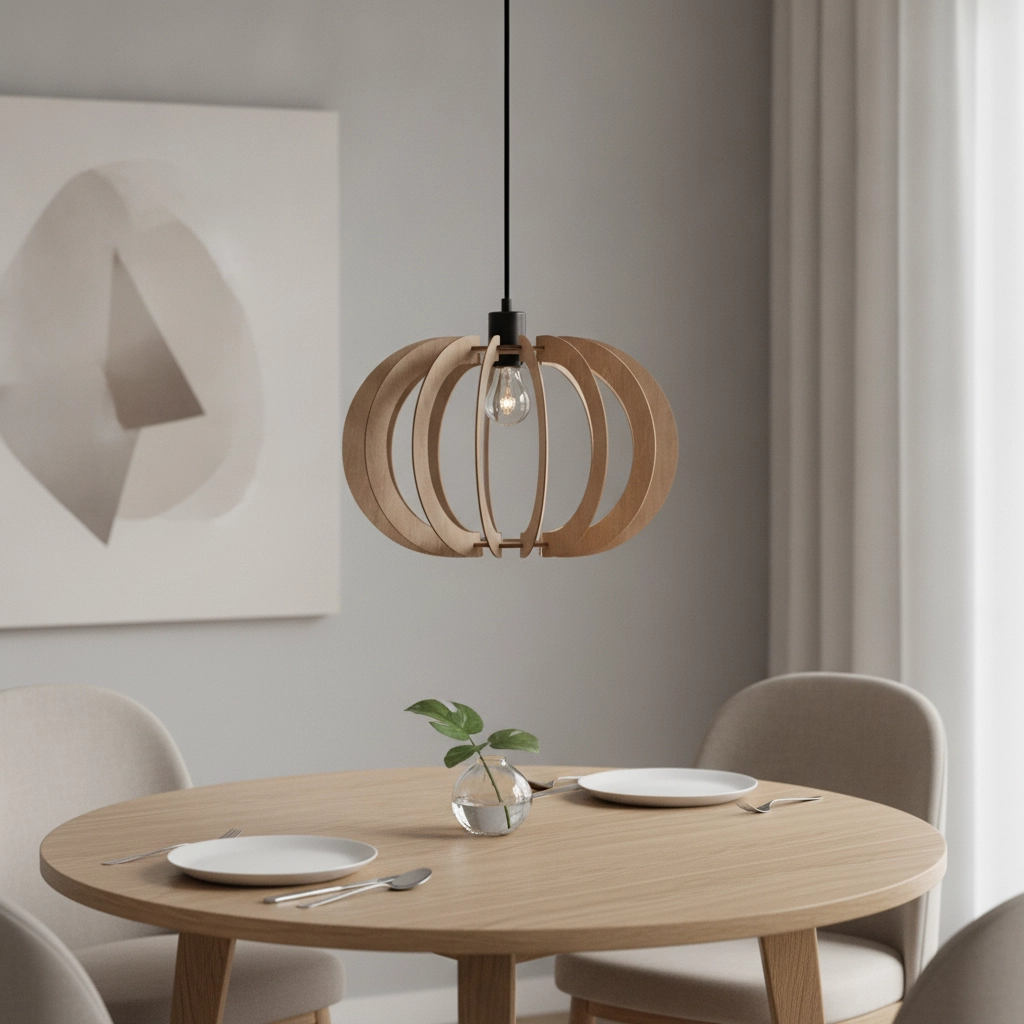 Pendelleuchte aus Holz Ottoline dunkel Ø 40cm