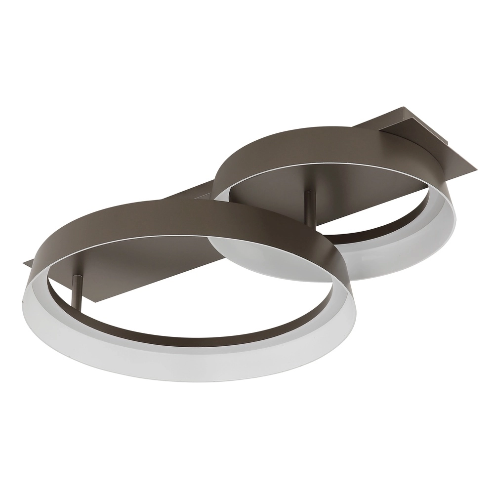 Elegante Deckenlampe Syrakus Kaffeebraun 2 Ringe Globo 9007371573080
