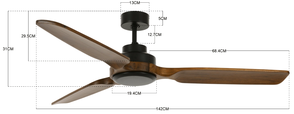 Deckenventilator dunkles Holz Shoalhaven Ø 142cm Beacon 9333509136569
