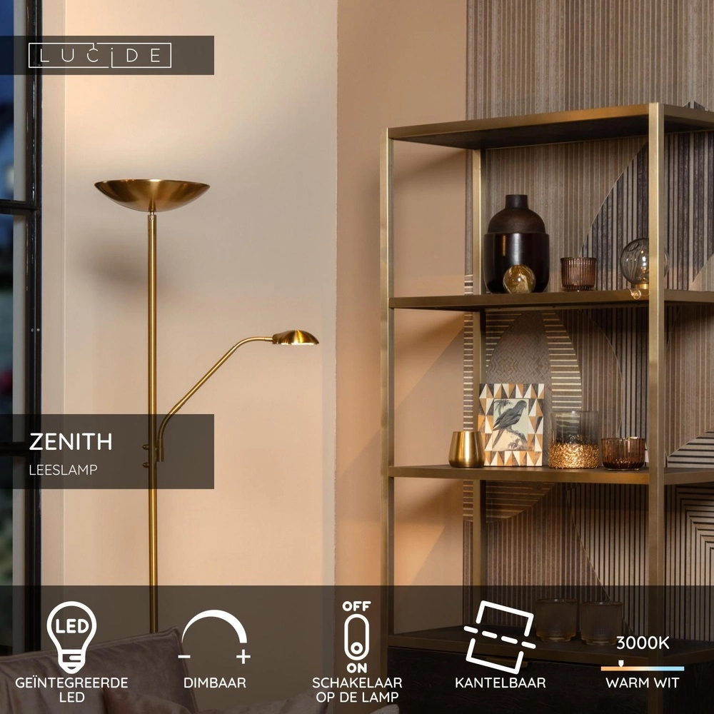 Leselampe Zenith Gold Lucide 5411212194008