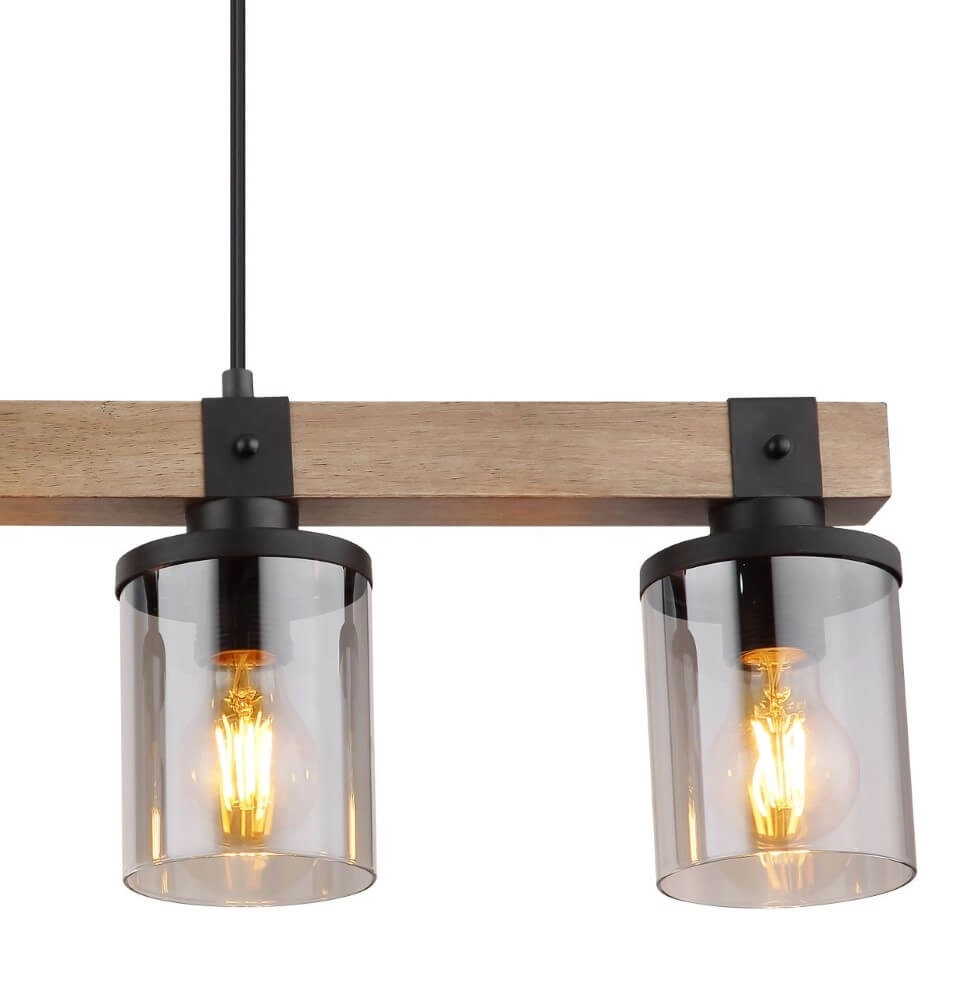 Hängelampe aus Holz Lila 4-Licht Globo 9007371431724