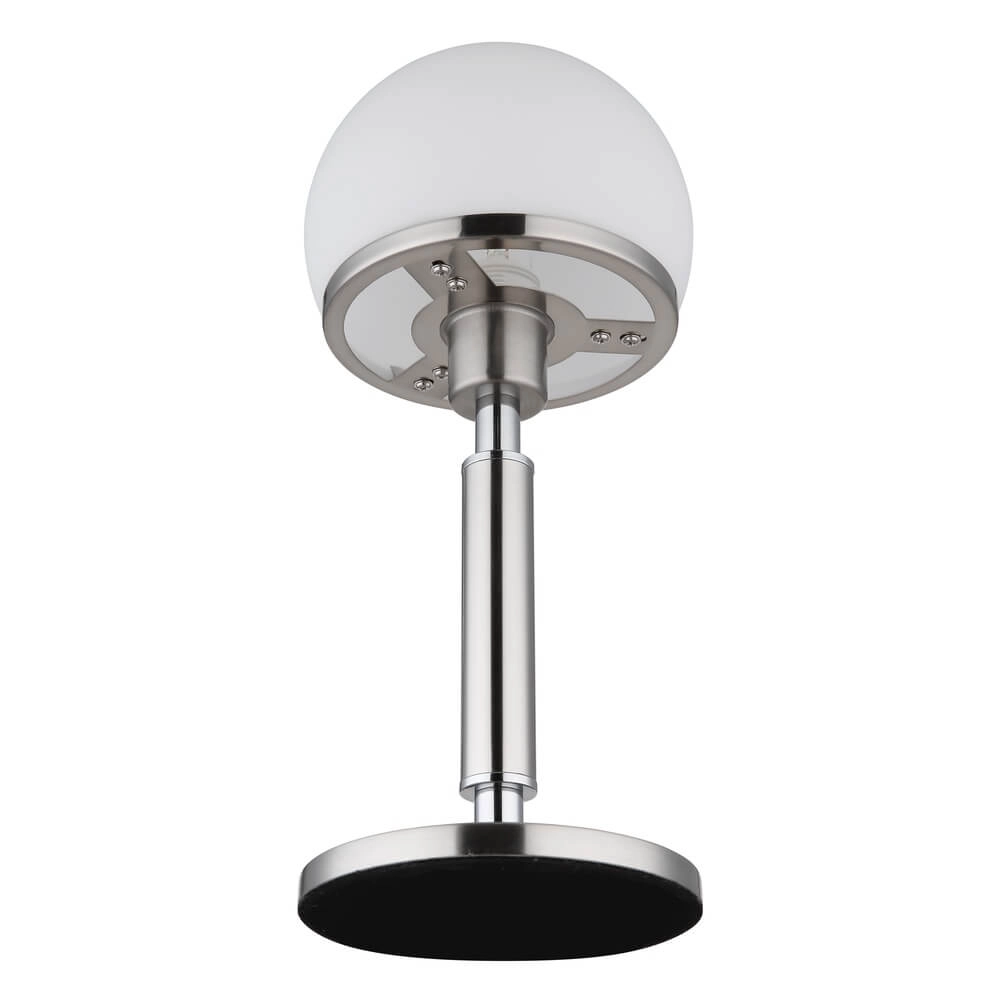 Tischlampe Haku Chrom mit weißem Glas Globo 9007371447312