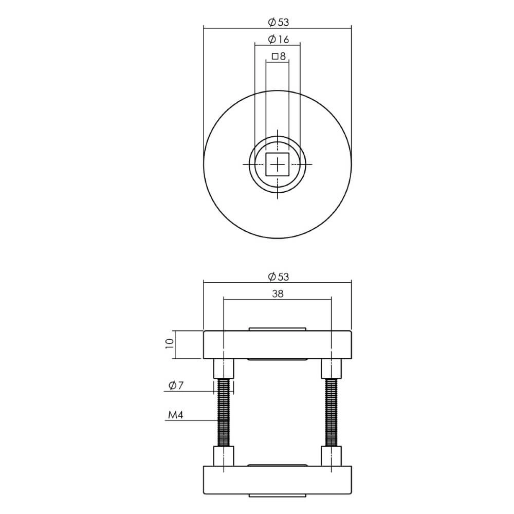 Hecktürbeschlag-Set rund Backura Kernzugschutz aus Edelstahl Intersteel 8714186540022