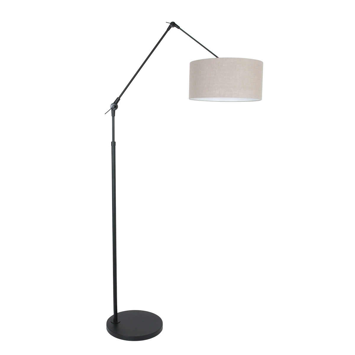 Stehleselampe Prestige Chic schwarz mit 40 cm taupefarbenem Lampenschirm