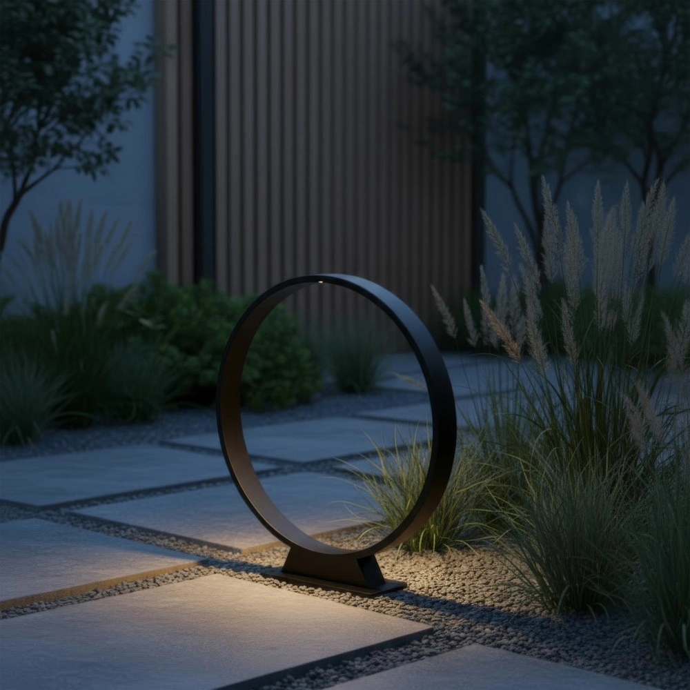 Runde Gartenlampe Jerel schwarze IP54 Ø 40cm Lucide 5411212290472