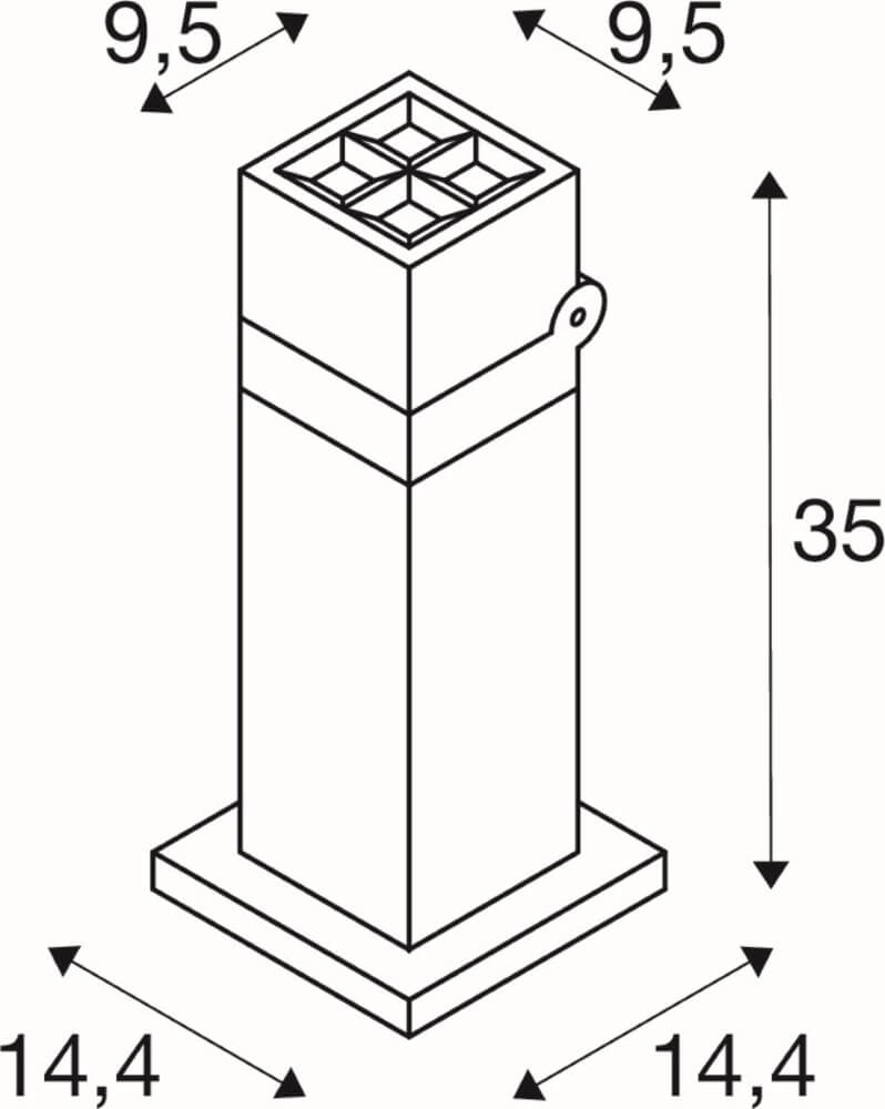LED-Wegbeleuchtung S-Cube 35 cm – quadratisch SLV 4024163278027