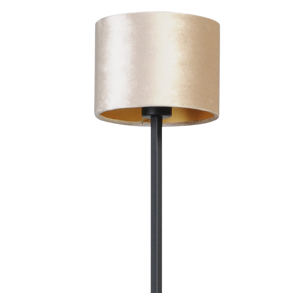 Schwarze Stehlampe Venus 175cm mit sandfarbenem Lampenschirm Masterlight 8718121204307