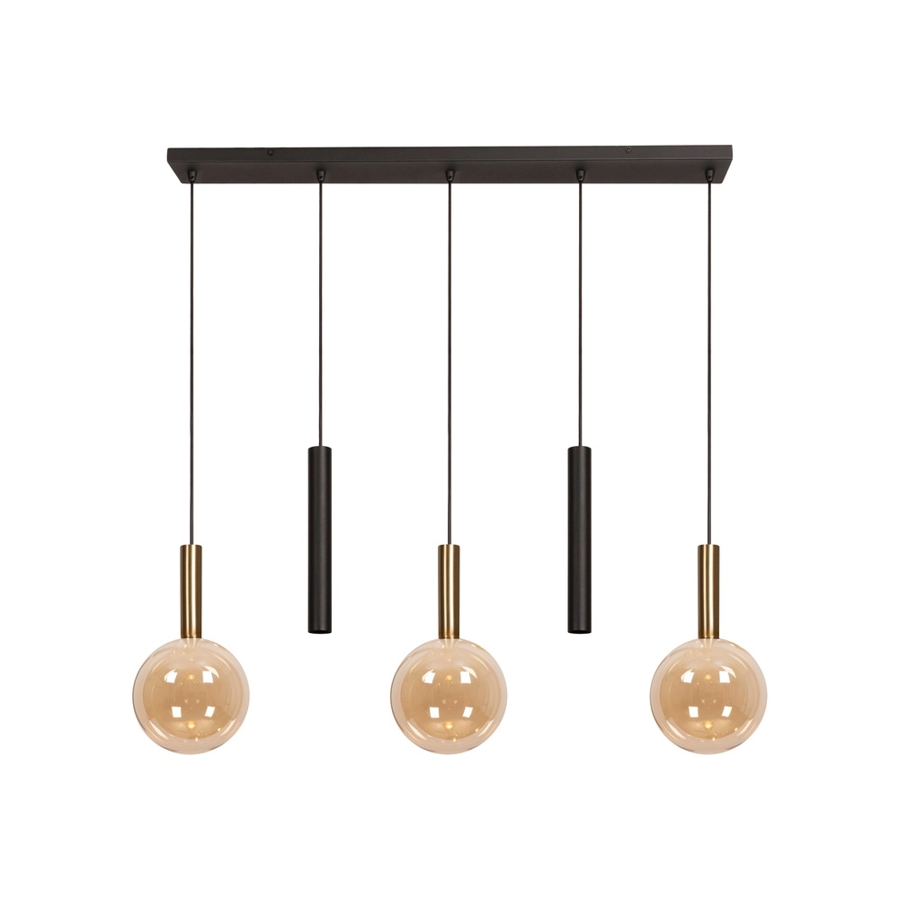 5-Licht Pendellampe Josiane Schwarz mit Gold Lucide Vibes 5411212212276