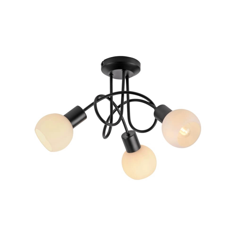 Schwarze Deckenleuchte Loki 3-Licht-Locke Just Light 4043689000783