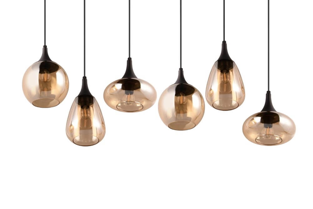 Hängelampe mit 6 Leuchten Lumina mit Braunglas Trio 4017807577730