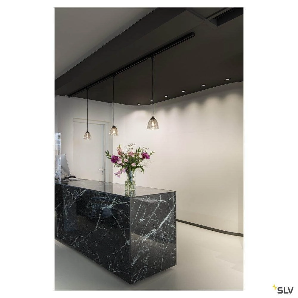 Hängelampe aus Glas Para Cone schwarz mit Rauchglas SLV 4024163262385