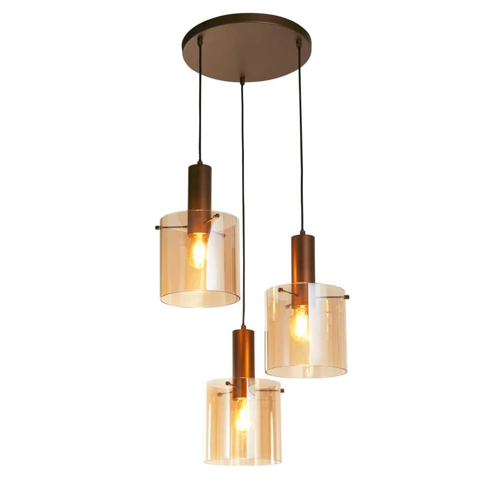 Braune Hängelampe Sweden 3-flammig Searchlight 5053423244334