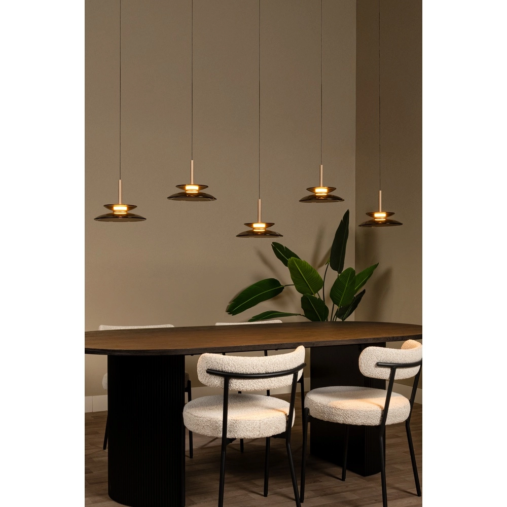 Essaal-Pendellampe Santiago LED – Champagner – 5x Ø 23 cm Premium by Lucide 5411212221902