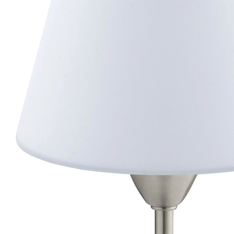 Tischlampe Damasco 1 30 cm Nickelmatte mit weiß Eglo 9002759957858