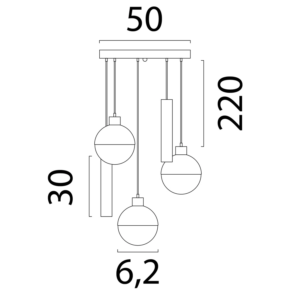 5-Licht Pendellampe Opera Ø 50cm beige terra Masterlight 8718121424323