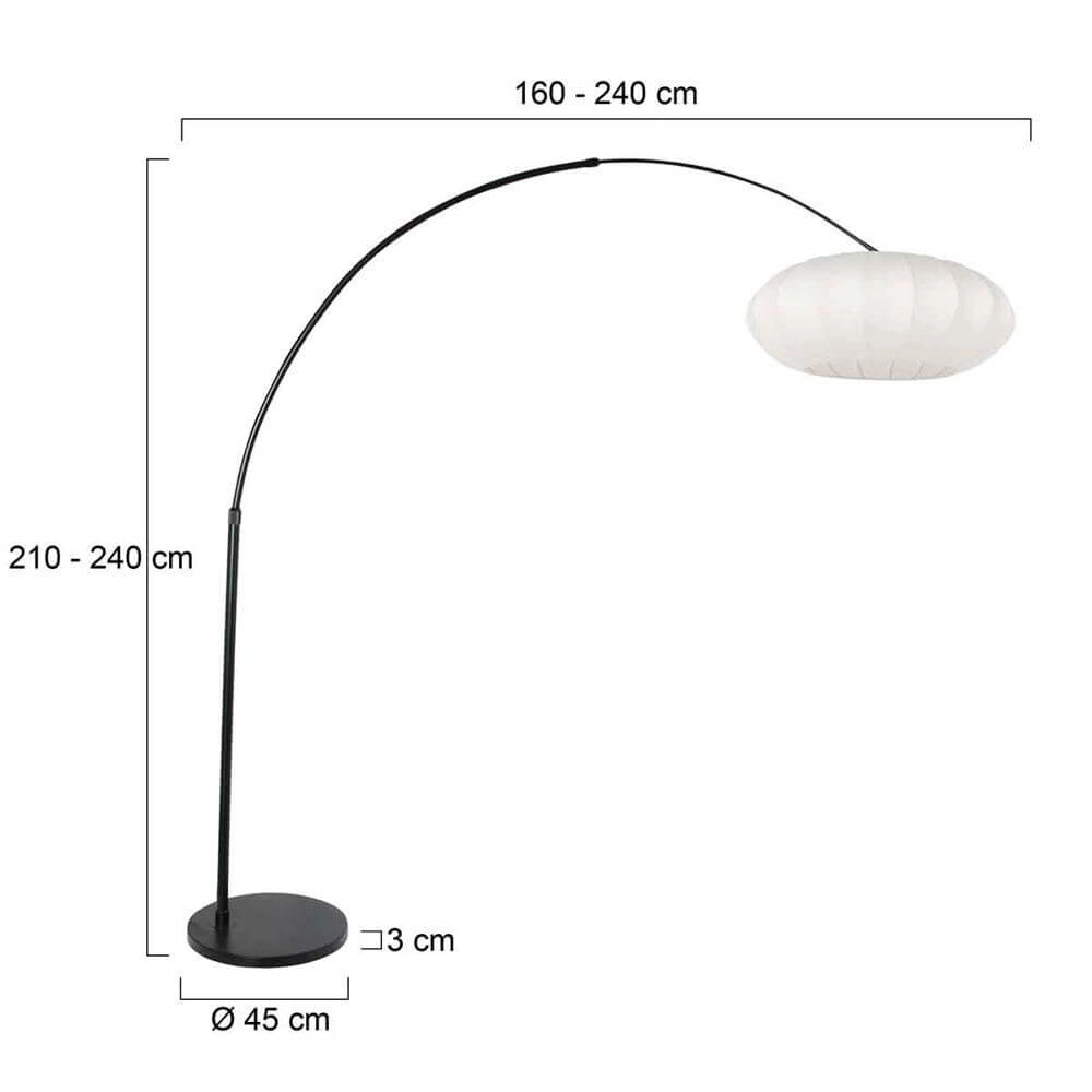 Bogenlampe Sparkled Light schwarz mit weißer Kapuze Steinhauer 8712746173123