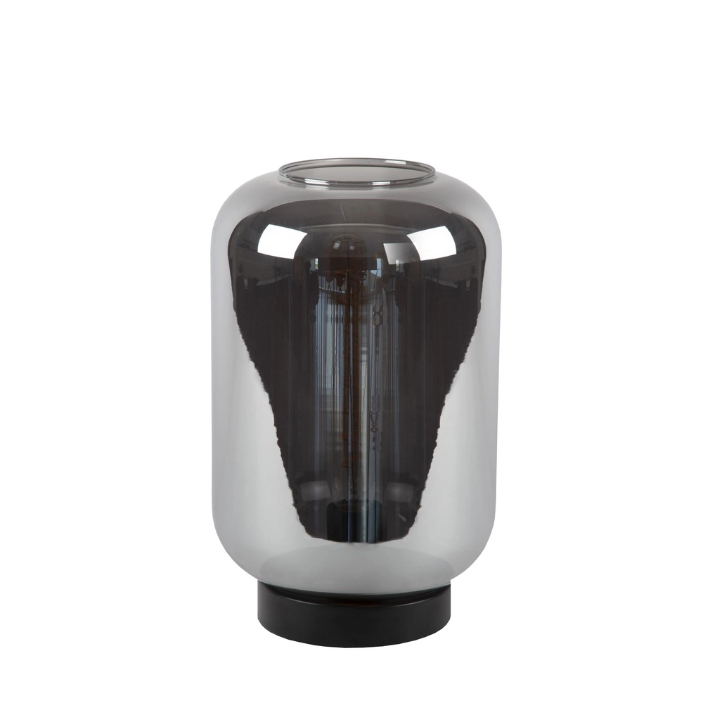 Tischlampe Joanet Schwarz mit Rauchglas
