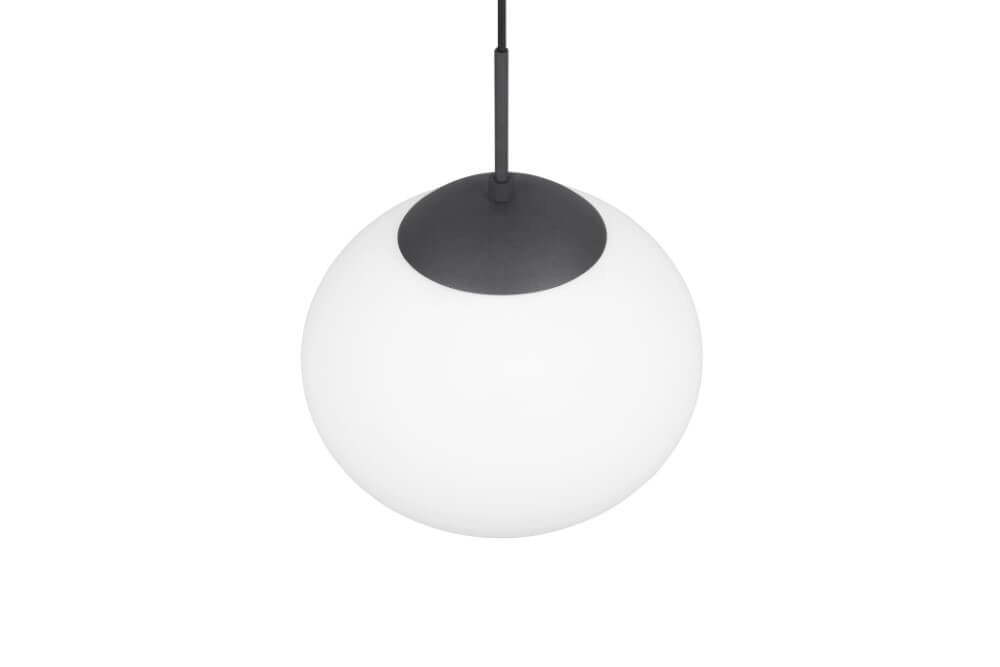 Ovale Hängelampe Fomento Ø 30cm - schwarz mit weißem Glas Trio 4017807616200