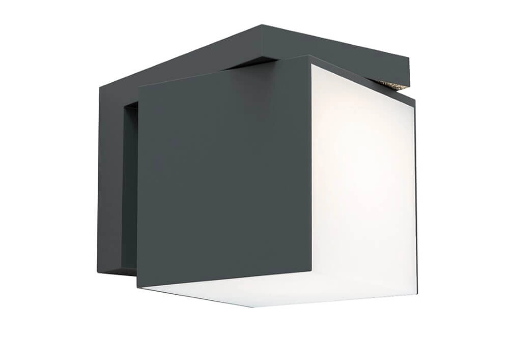 Quadratische Wandleuchte Cuba Anthrazit-Design