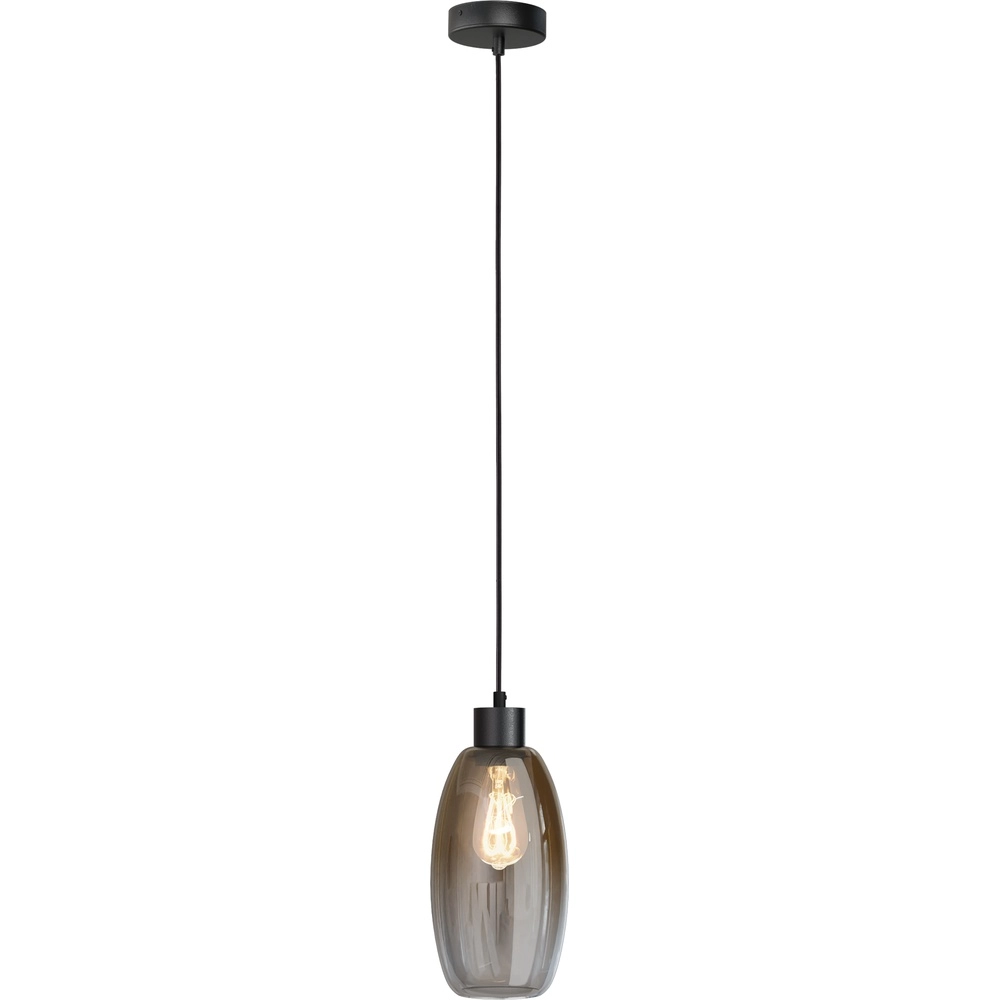 Glas-Pendellampe Olive Ø 15cm – schwarz