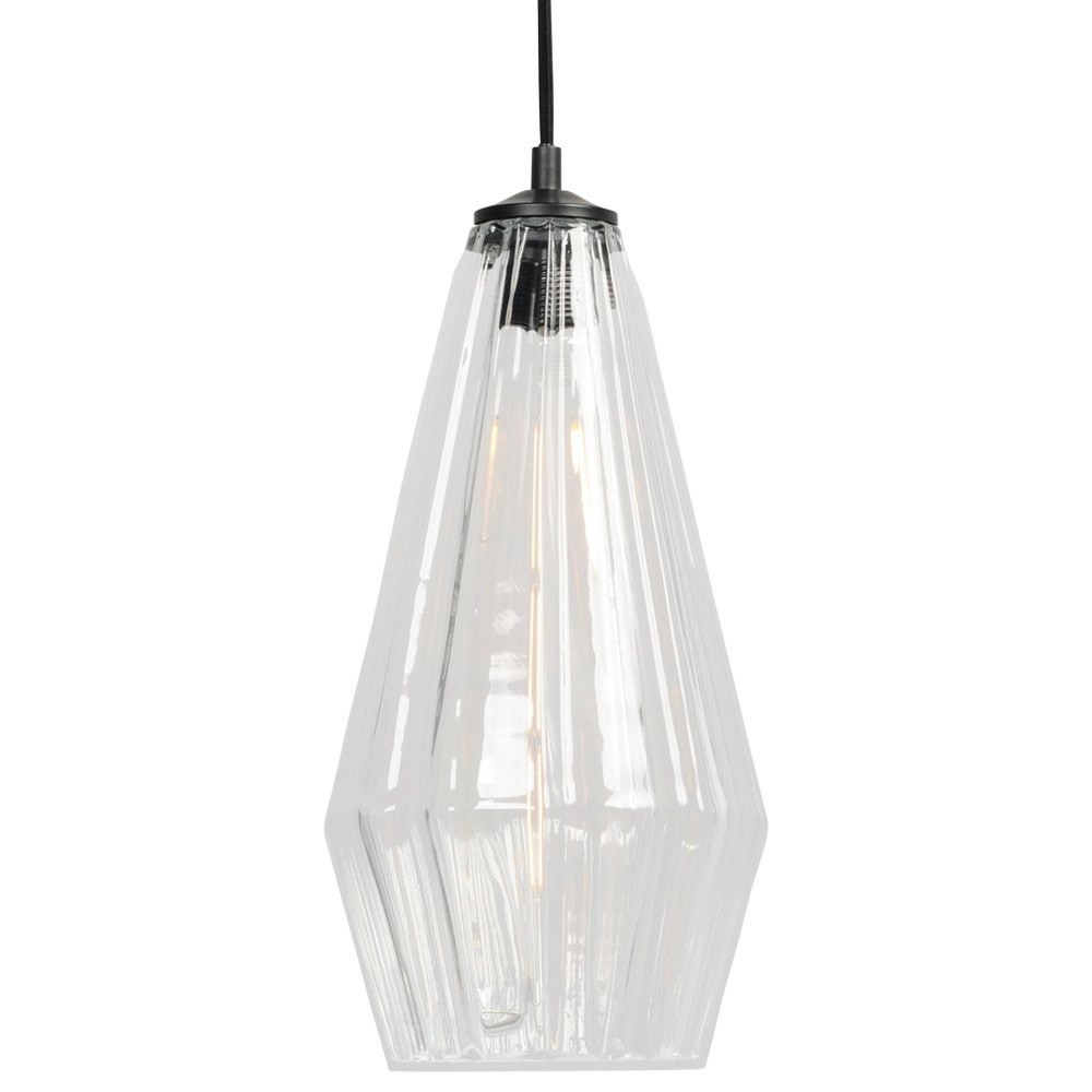 Schwarze Hängelampe Diamond 18cm mit klarem Glas Masterlight 8718121259161