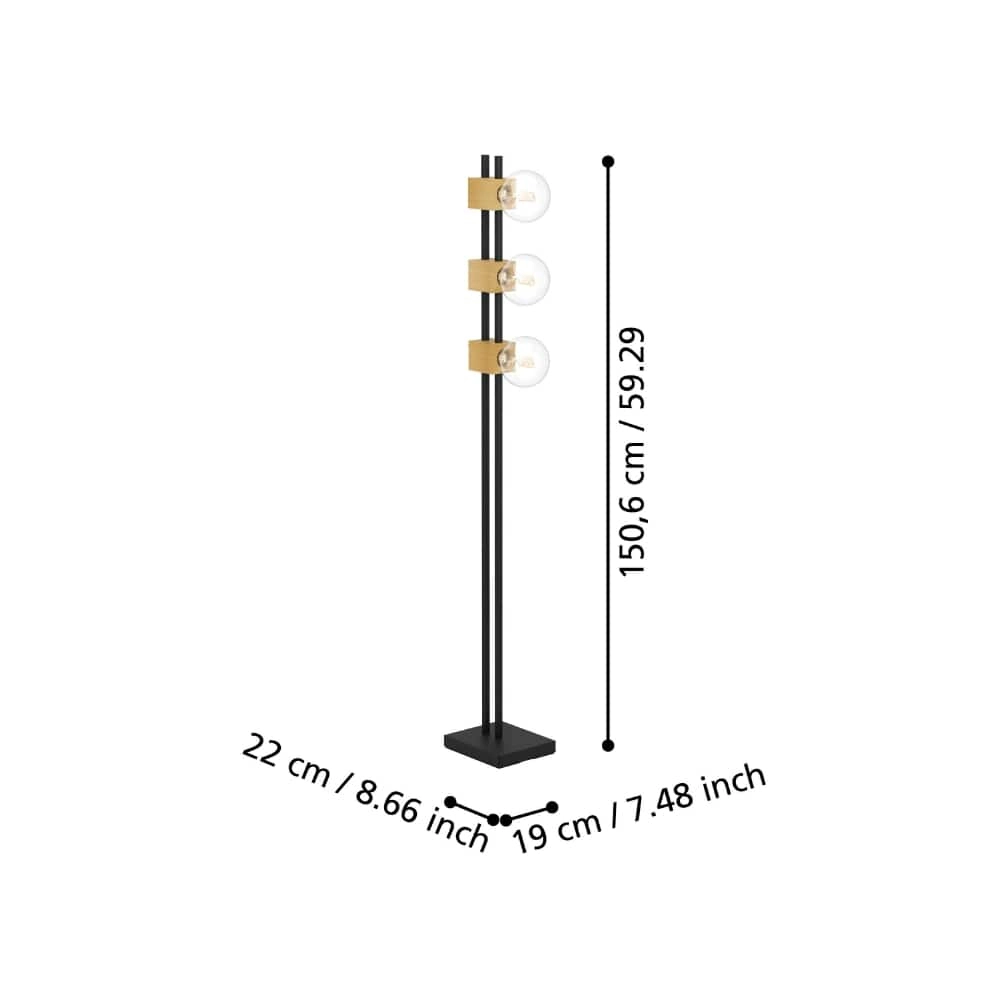 Schlanke Stehlampe Levantara 3-flammig Stars of Light 9008606243143