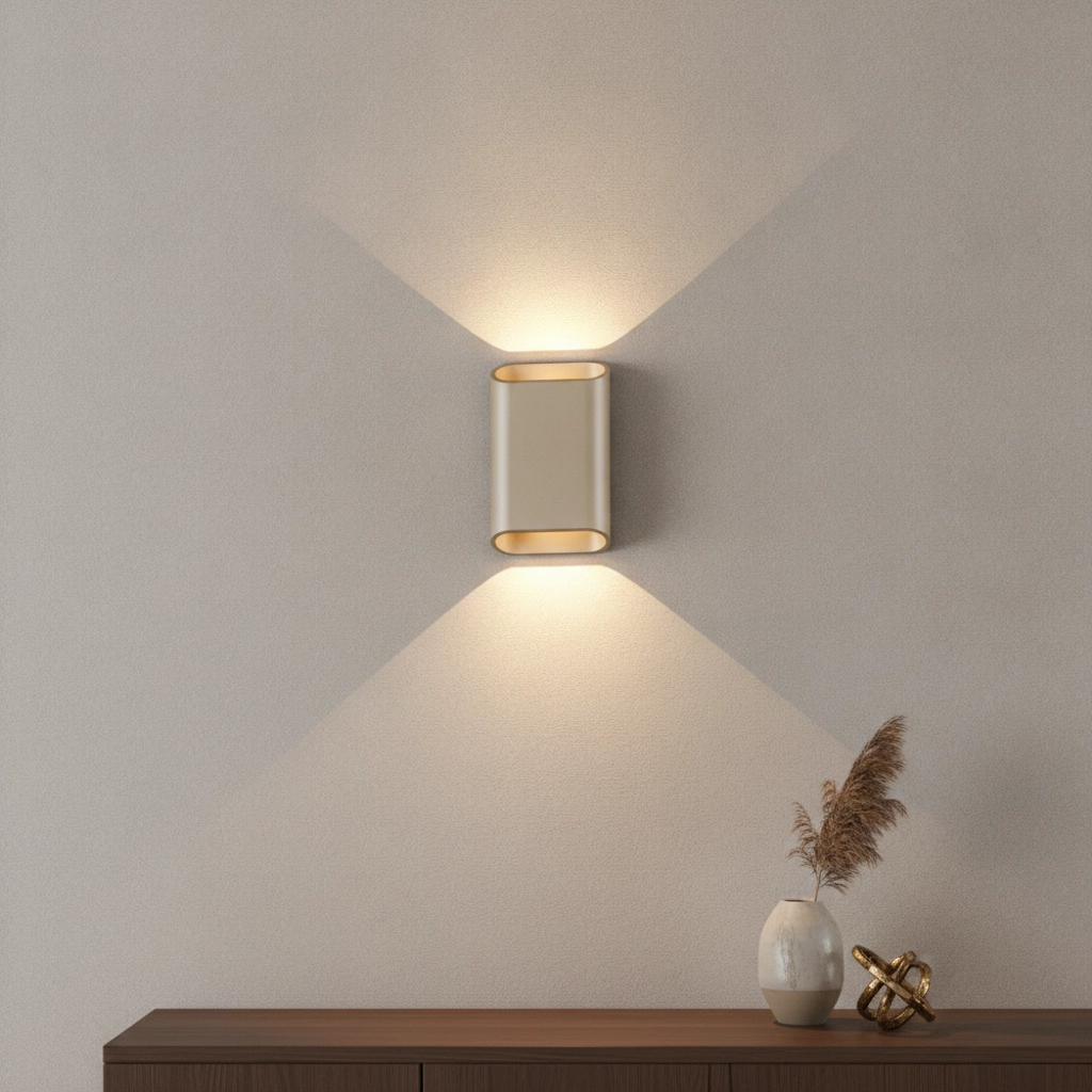 Design-Wandlampe Diaz-S Dämpfen bis warmen Champagner