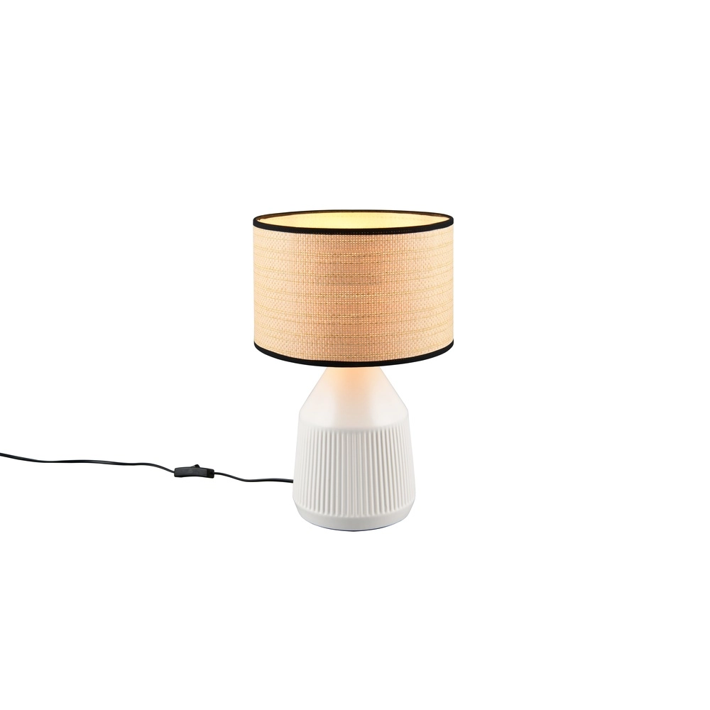Tischlampe Formentera Ø 28 cm weiß Trio 4017807680126