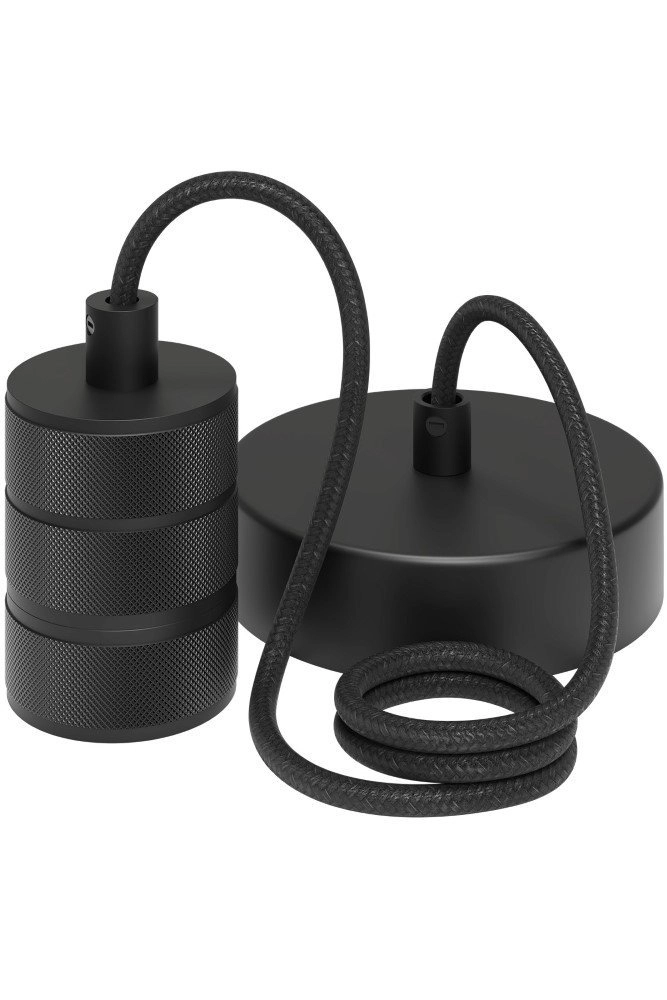 Hängelampe Pendel Cord Schwarz
