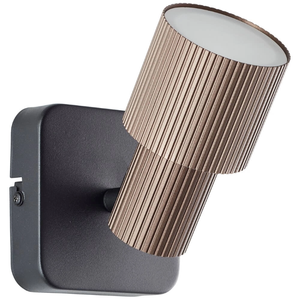 Aufbaustrahler Cadiz Schwarz mit Bronze Brilliant 4004353441264
