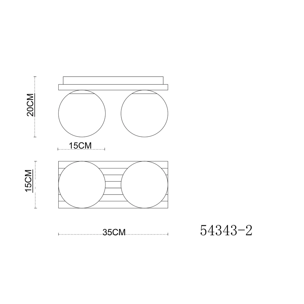 Deckenlampe Parsons 2-helliges Schwarz mit Holz Globo 9007371579099
