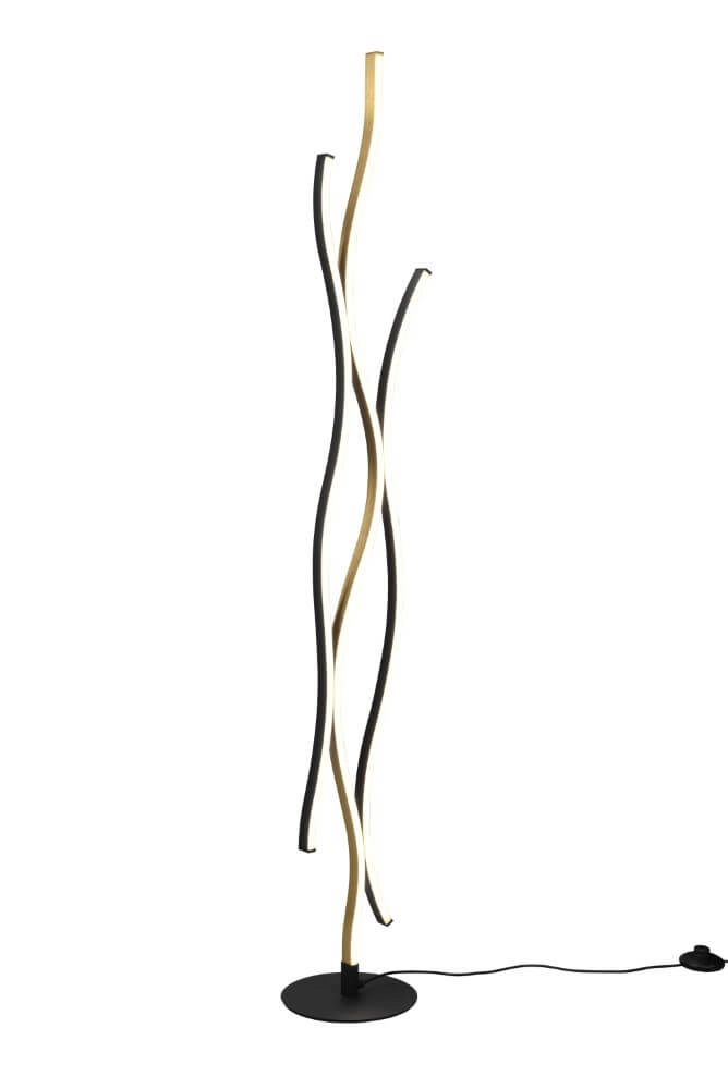 Stehlampe Blaze schwarz mit gold