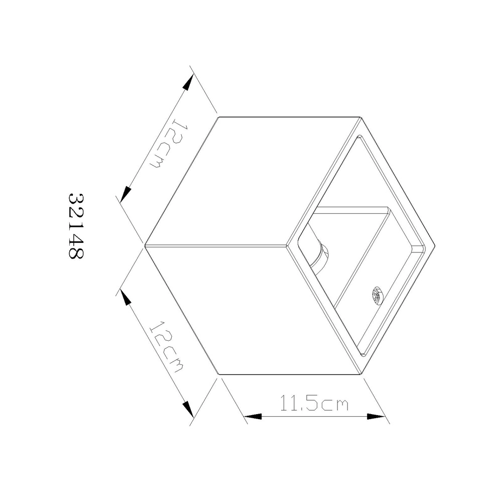 Moderne Wandlampe Ferguson Quadratgrau Globo 9007371592913