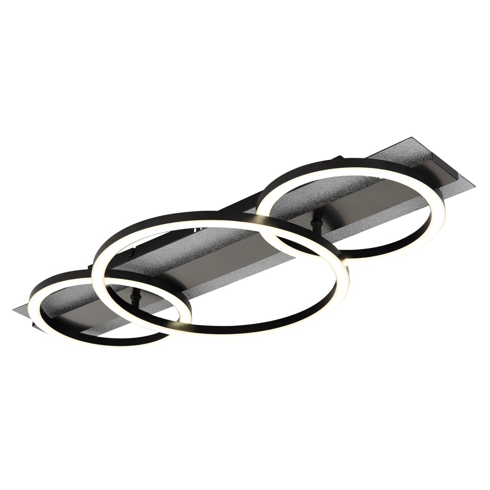 Schwarze Deckenlampe Norberto 3 Ringe in Folge Globo 9007371569830